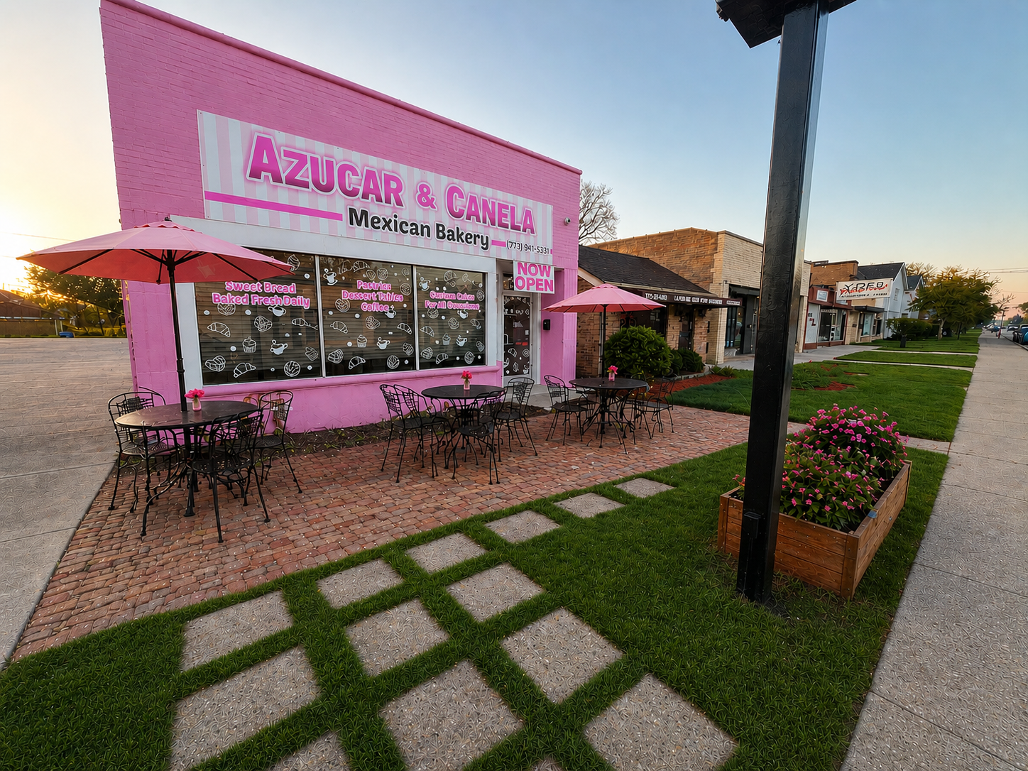Azucar & Canela Mexican Bakery storefront on S. Kedzie, Chicago